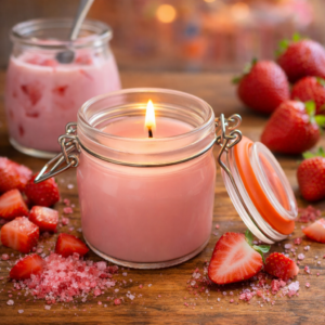 Bougie parfumée<br>Yaourt Fraise